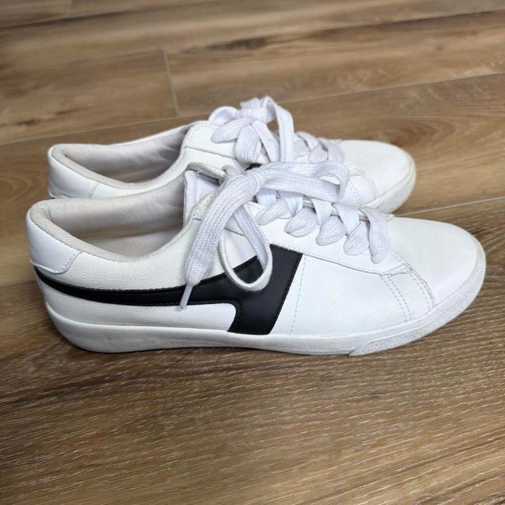 Rachel Zoe Genuine Leather Sneakers White Casual Clean Girl Shoes 9.5 Minimalist - Picture 5 of 7